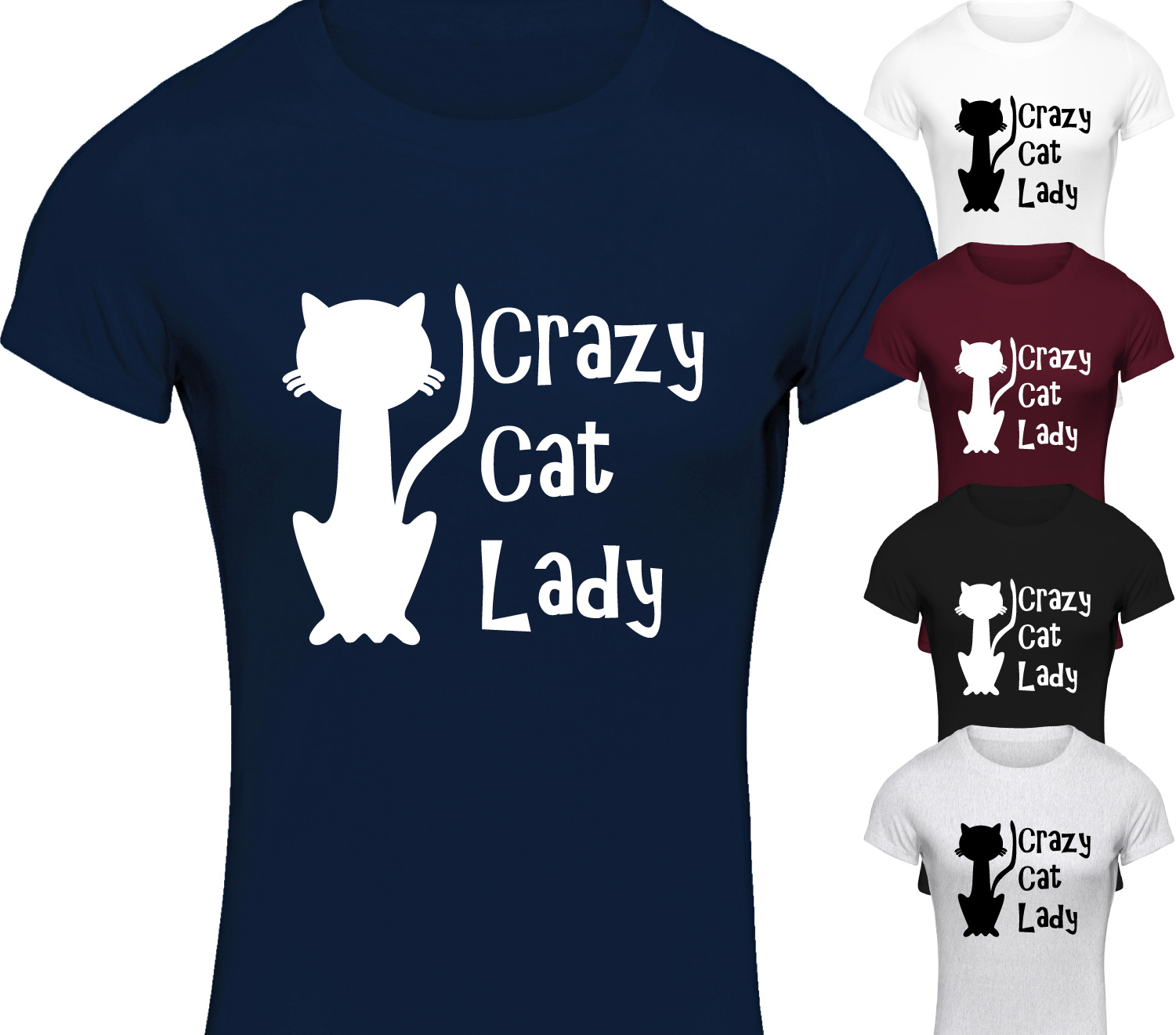 Womens Cat T-Shirt Crazy Cat Lady Birthday Christmas Present T Shirt Gift – Beyondsome