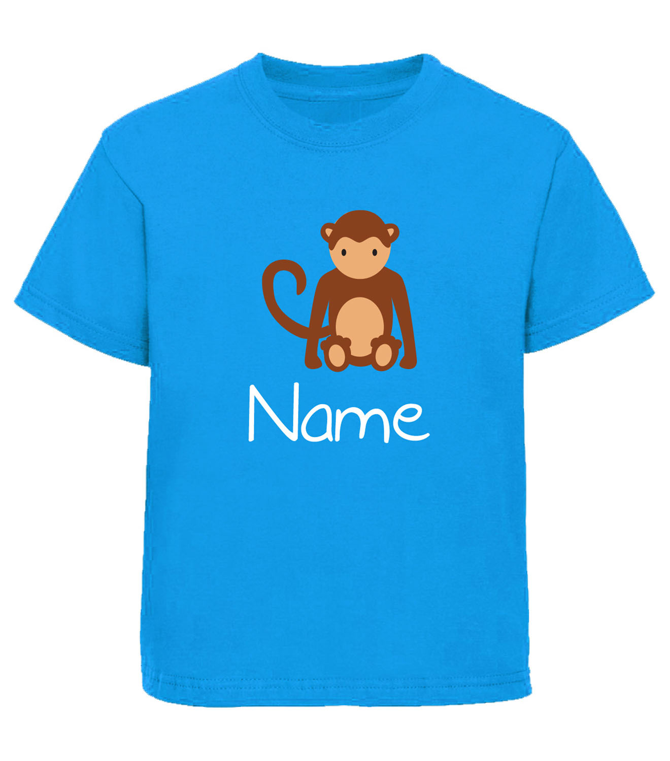 Personalised Childrens Monkey T Shirt Girls Boys Tshirt Kids Birthday Gift Beyondsome