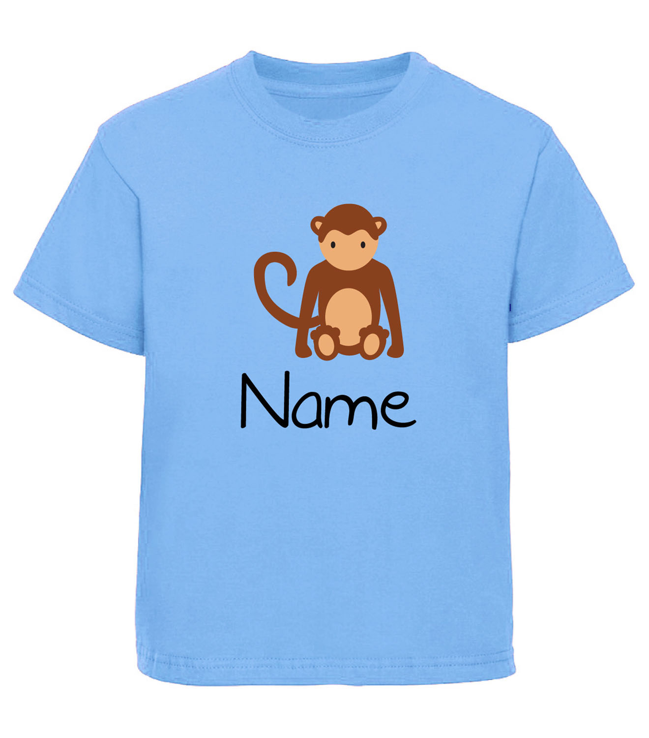 Personalised Childrens Monkey T Shirt Girls Boys Tshirt Kids Birthday Gift Beyondsome