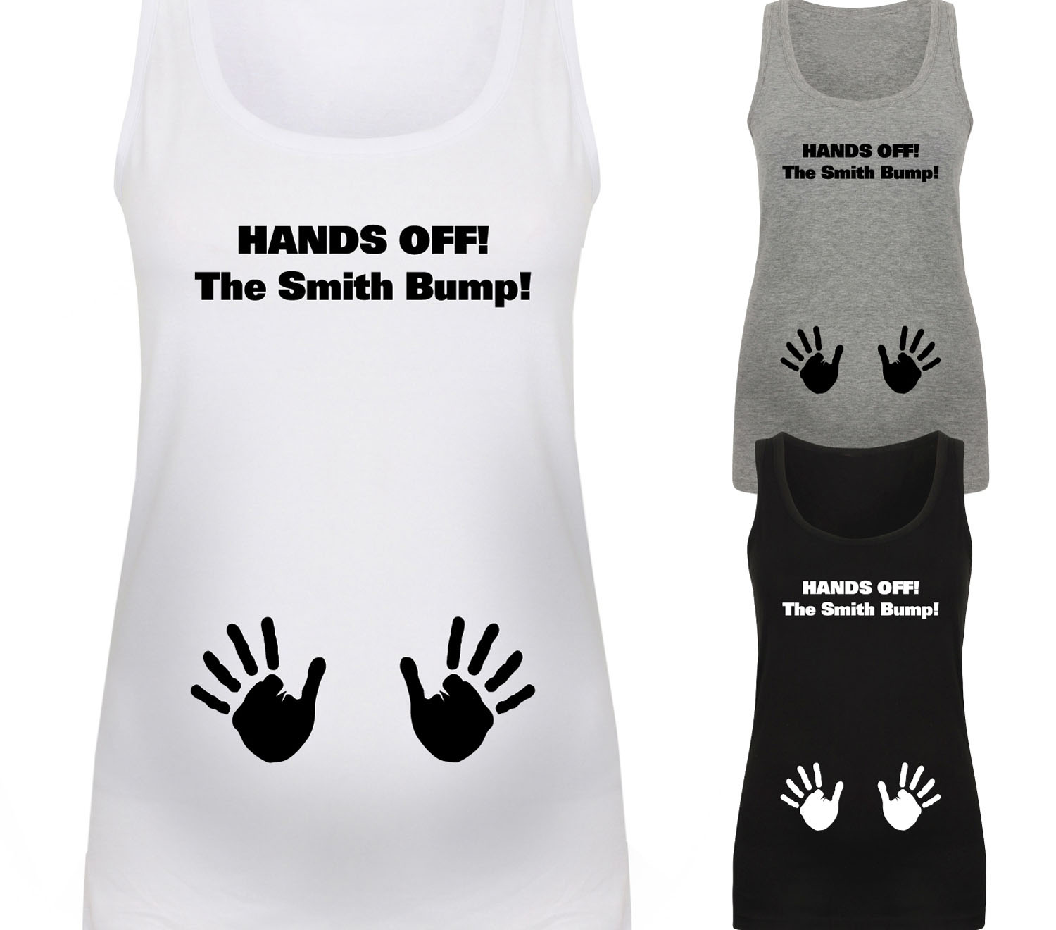 Maternity Vest beyondsome Womens Personalised Hands Off The Bump