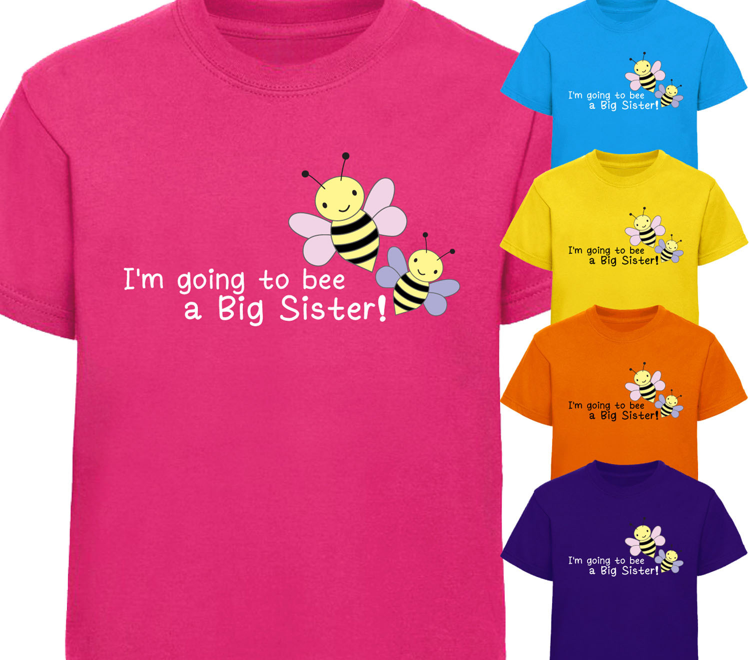Girls I m Going To Bee A Big Sister Bumble Bee T Shirt Childrens T Shirt Gift