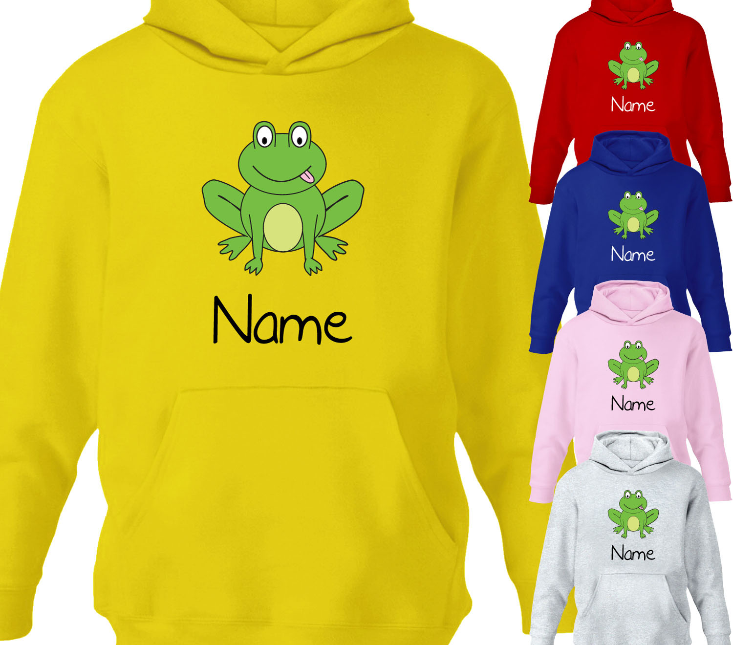 Childrens Personalised Frog Hoodie Kids Girls Boys Hoodys Kids Animal Gift Beyondsome