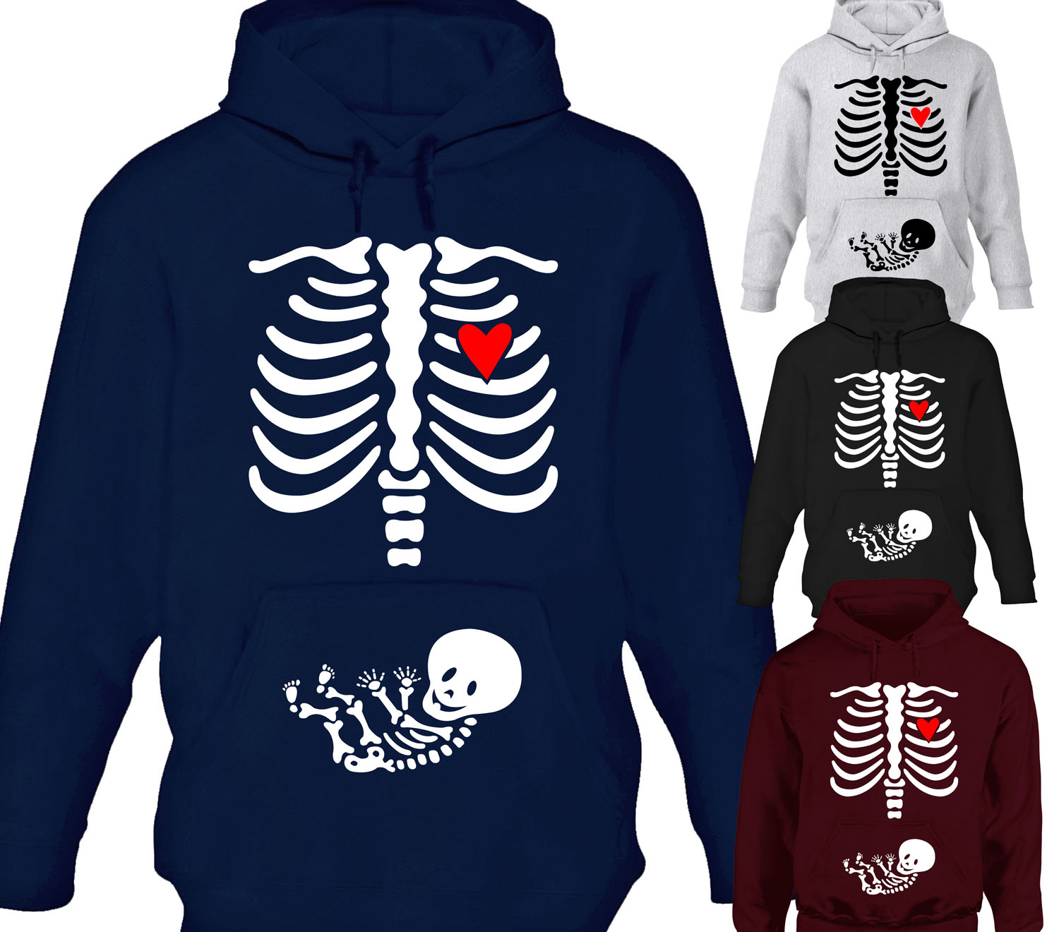 Skeleton Baby Halloween Hoodie Womens Hoody Maternity Baby Shower Present Gift Beyondsome