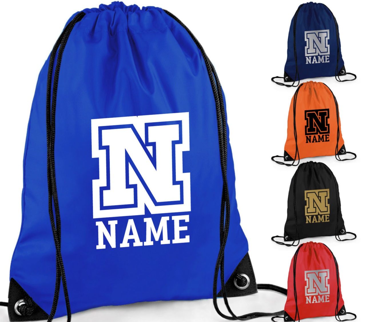 Personalised School Pull String Bag Boys Girls Drawstring Sports Kit Any Name Beyondsome