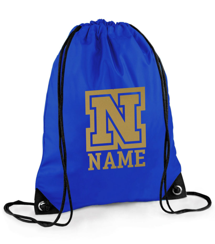 Personalised School Pull String Bag Boys Girls Drawstring Sports Kit
