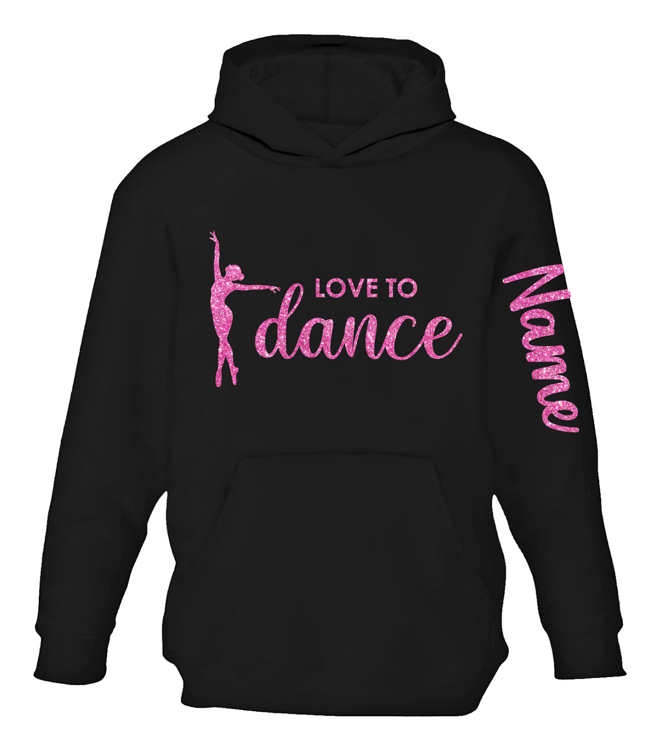 Personalised Dance Hoodie Childrens Girls Glitter Ballet Dancer Hoody Gift Beyondsome