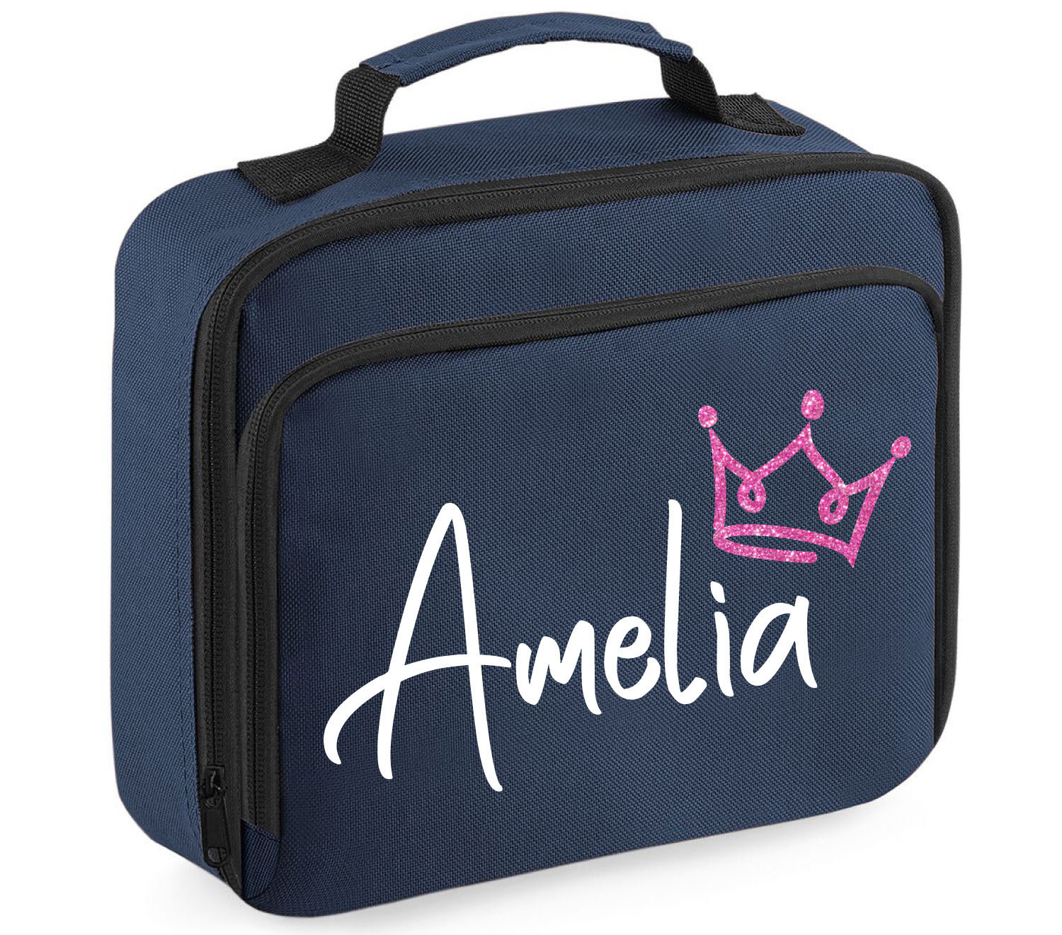 Personalised Girls Lunch Bag Princess School Insulated Lunchbox Childrens  Pretty Tiara Crown SH184 
