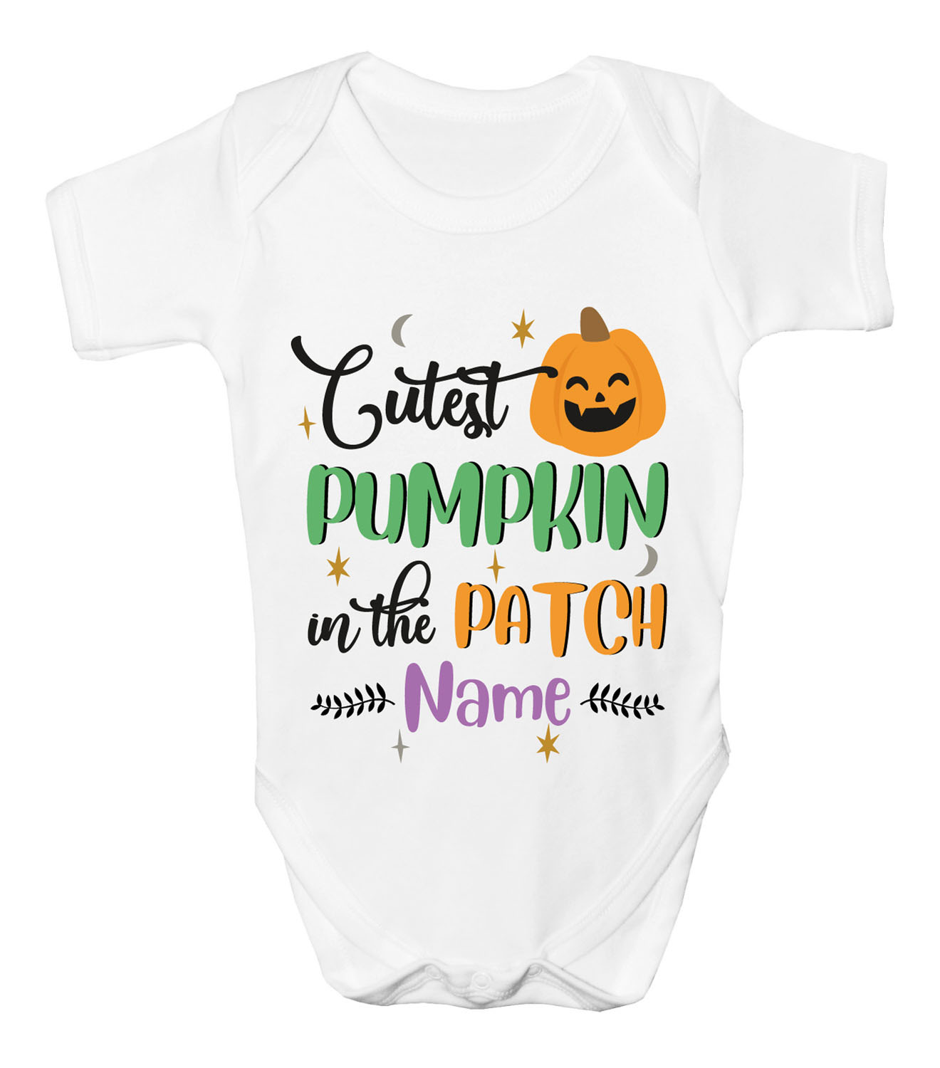 Personalised Halloween Baby Grow Cutest Pumpkin Vest Boys Girls