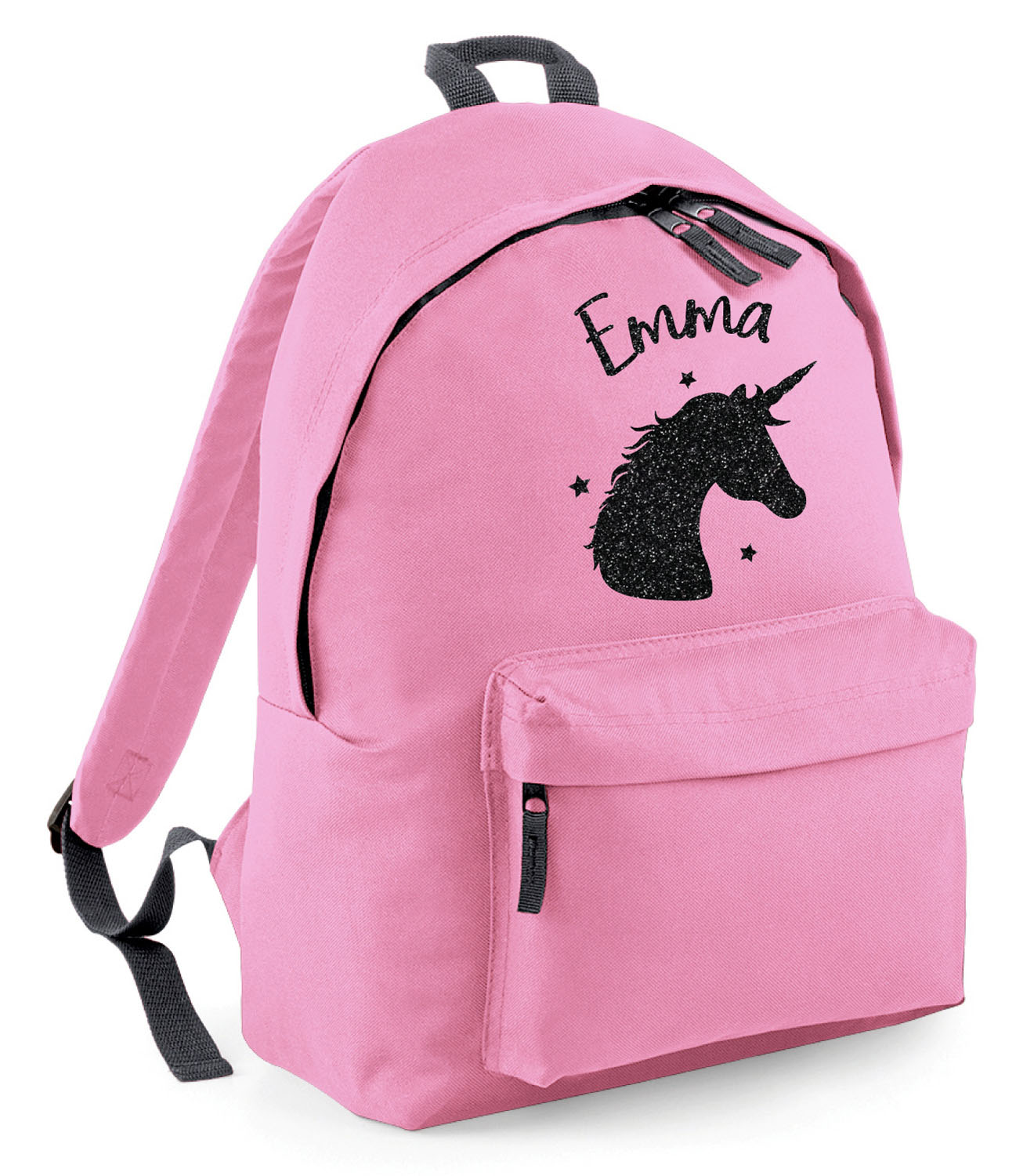 Girls Personalised Glitter Unicorn Backpack Horse Ride School Rucksack Bag