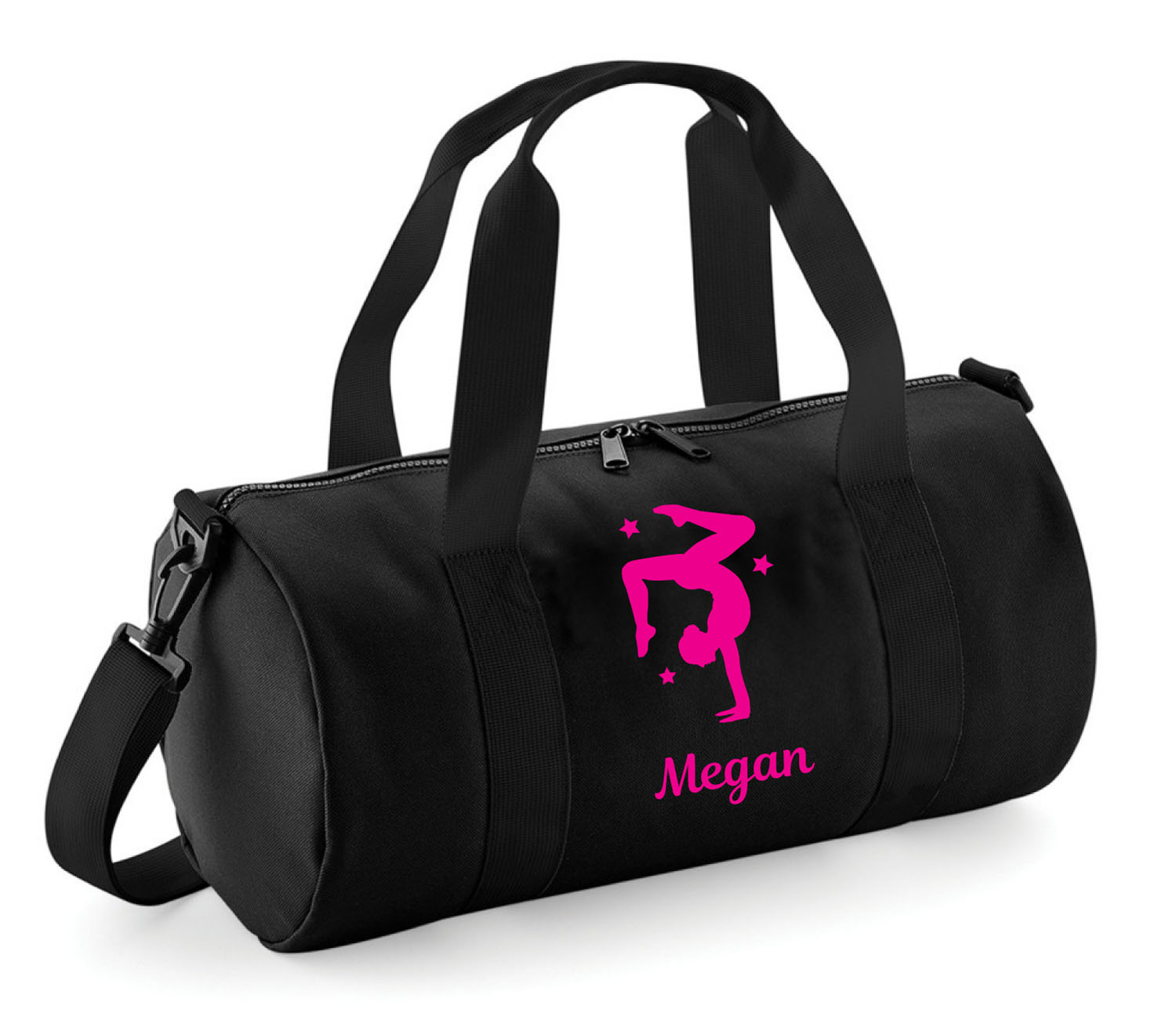 Personalised Handstand Gymnast Kids Gymnastics Pink Uniform Gym Kit Bag Gift
