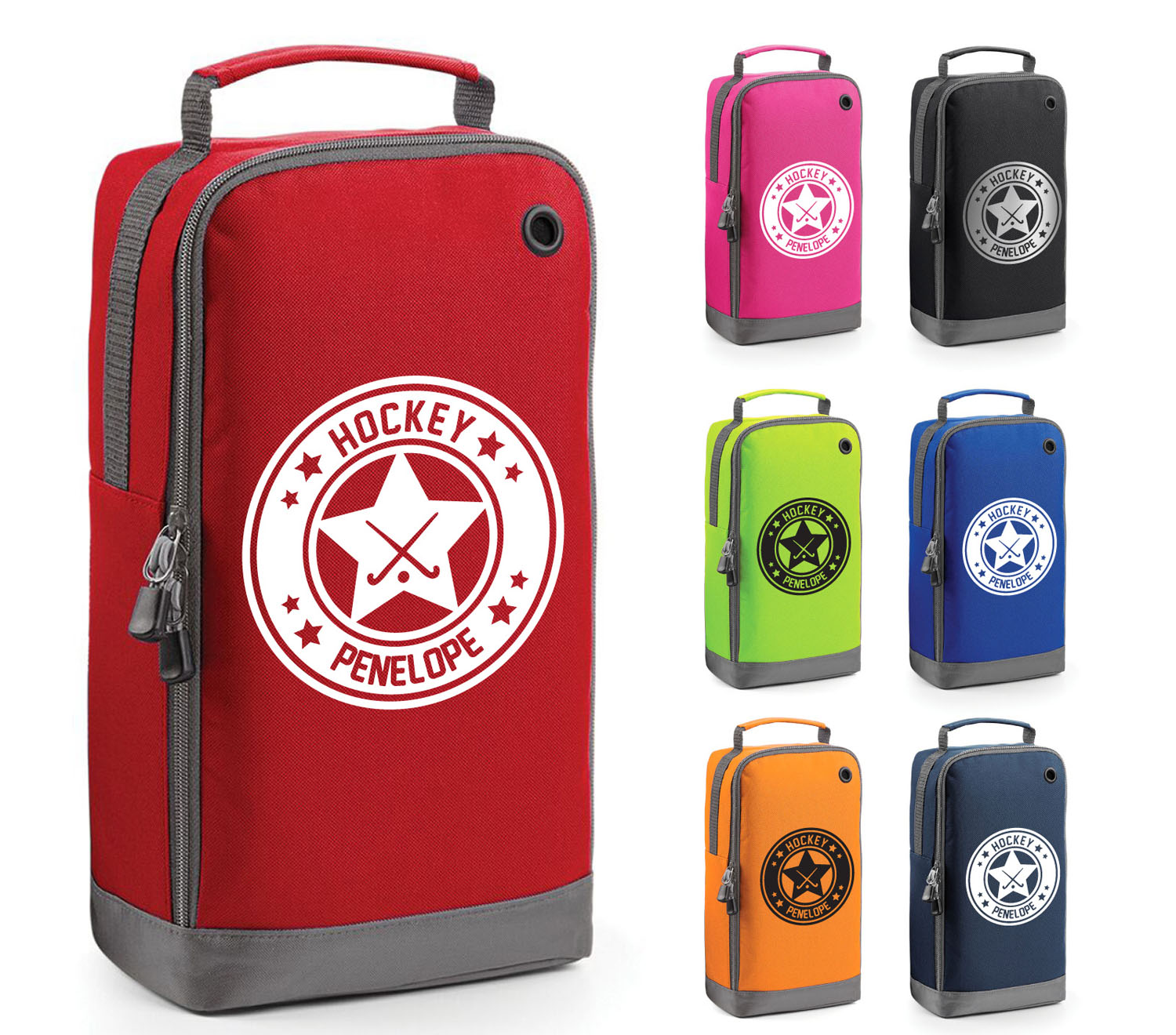 Personalised Childrens Star Badge Hockey Boot Bag Pe Kit Boys