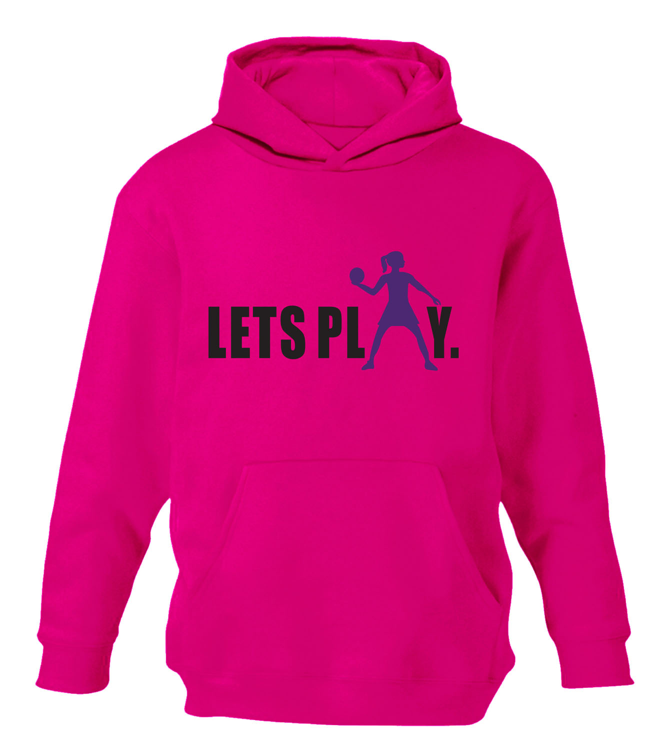 Childrens Lets Play Netball Hoody Kids Sports Hoodie Girls Gift