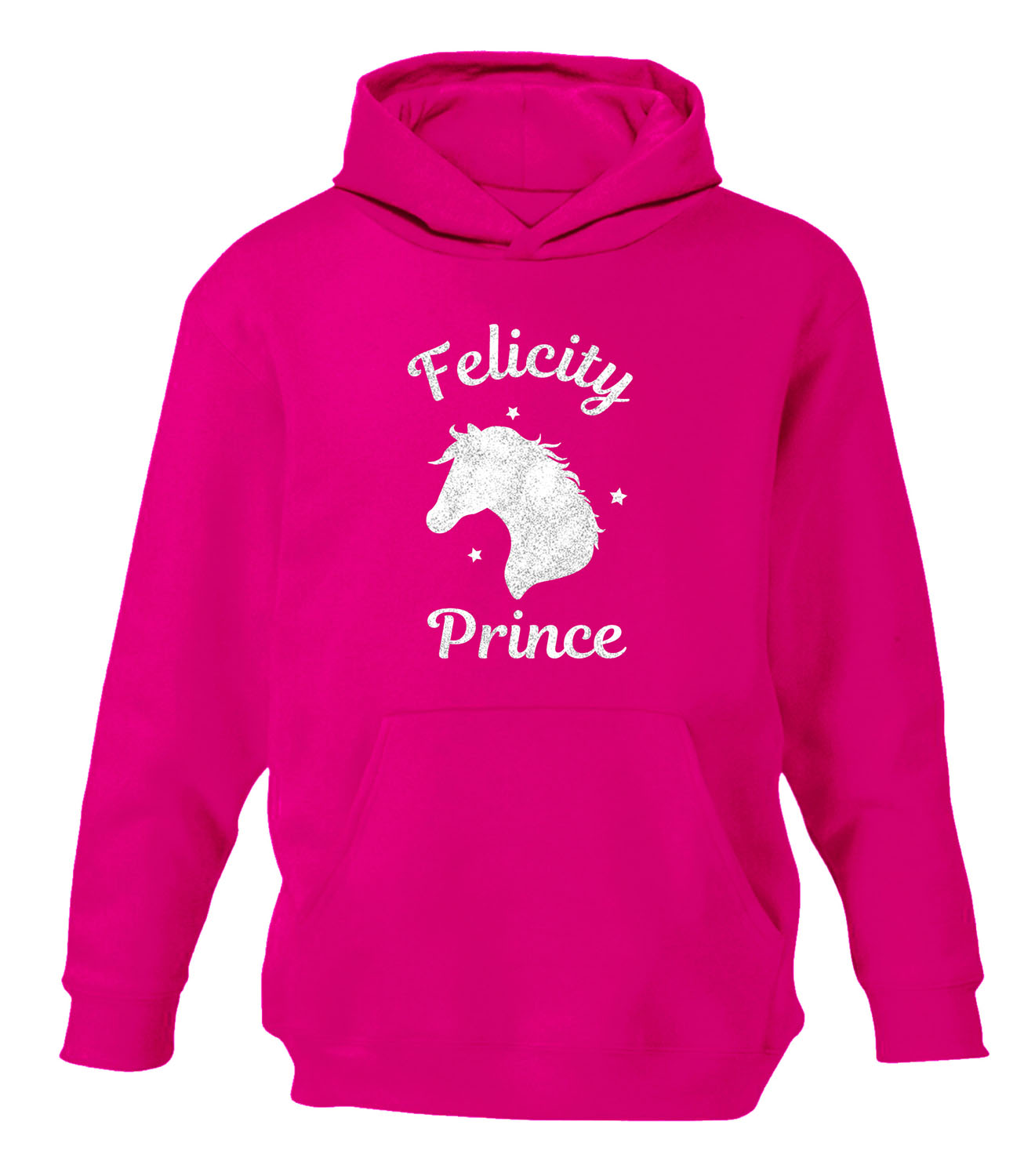 PERSONALISED PRINTED HORSE AND RIDER NAME WOMENS LADIES FIT HOODIE JUMPER HOODLE