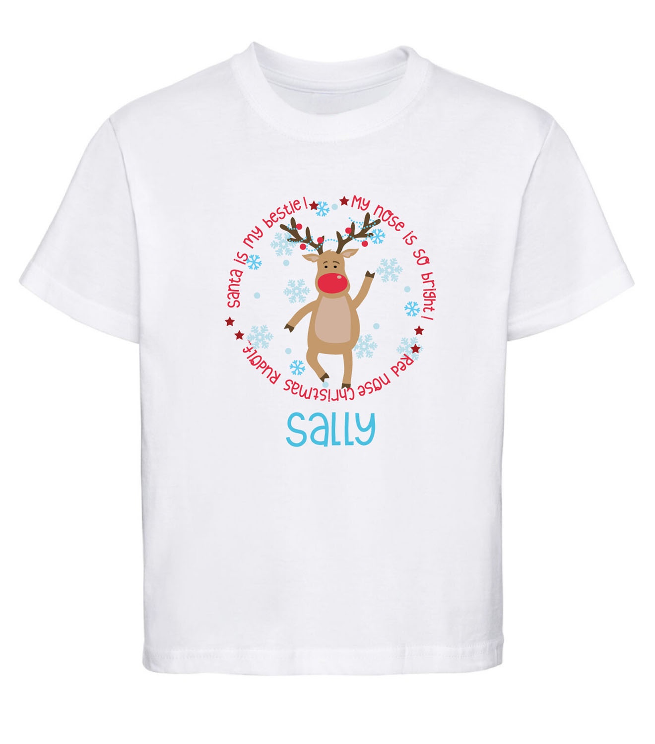 Personalised Childrens Christmas T-Shirt Xmas Reindeer Boys Girls TShirt  Gift – Beyondsome
