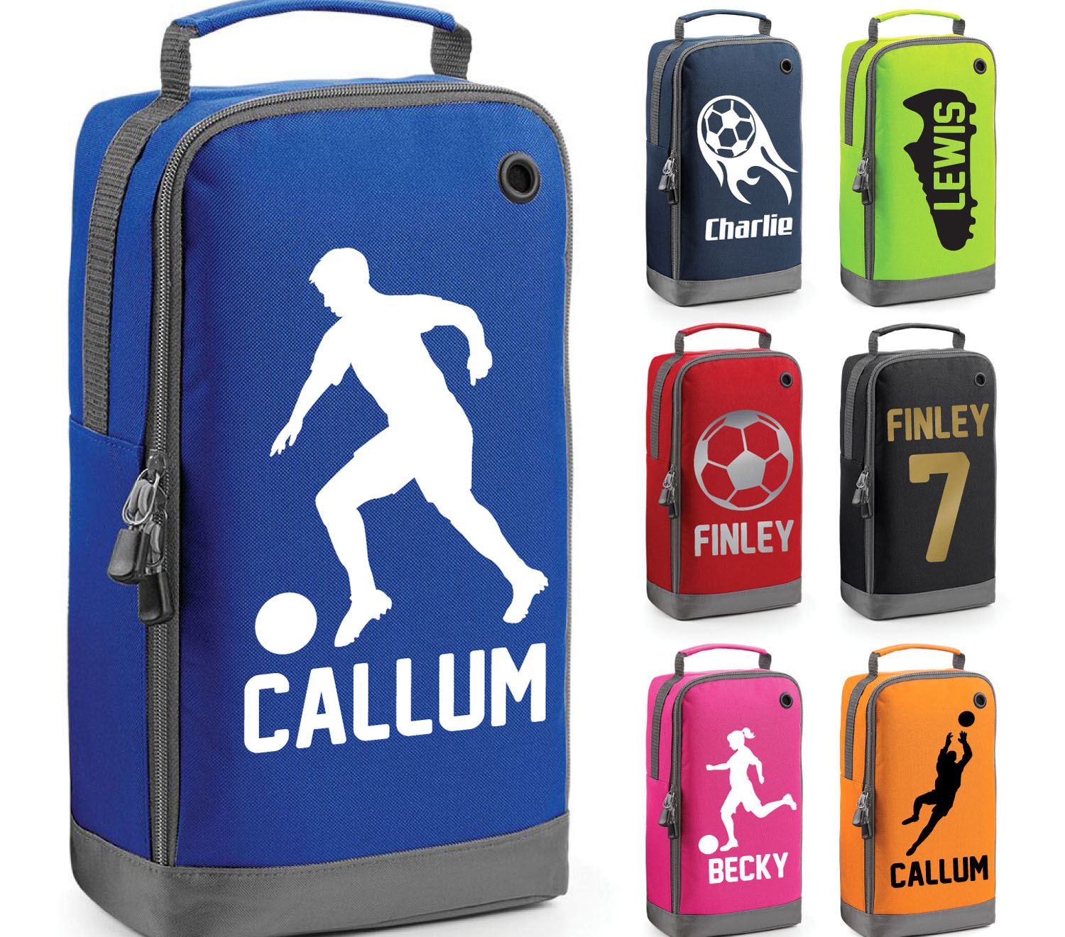 Childrens Football Accessory Kids Shoe Boot Bag Personalised With Your Initials/Name With carry Handle