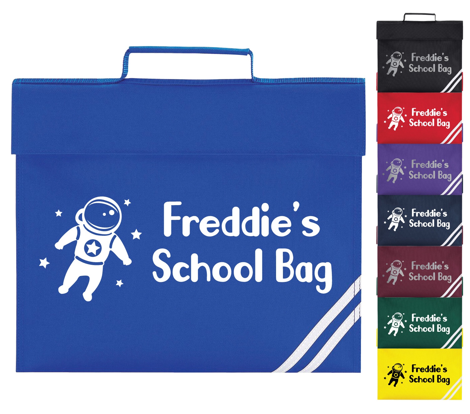 Childrens Personalised Spaceman School Book Bag Space Stars Kids