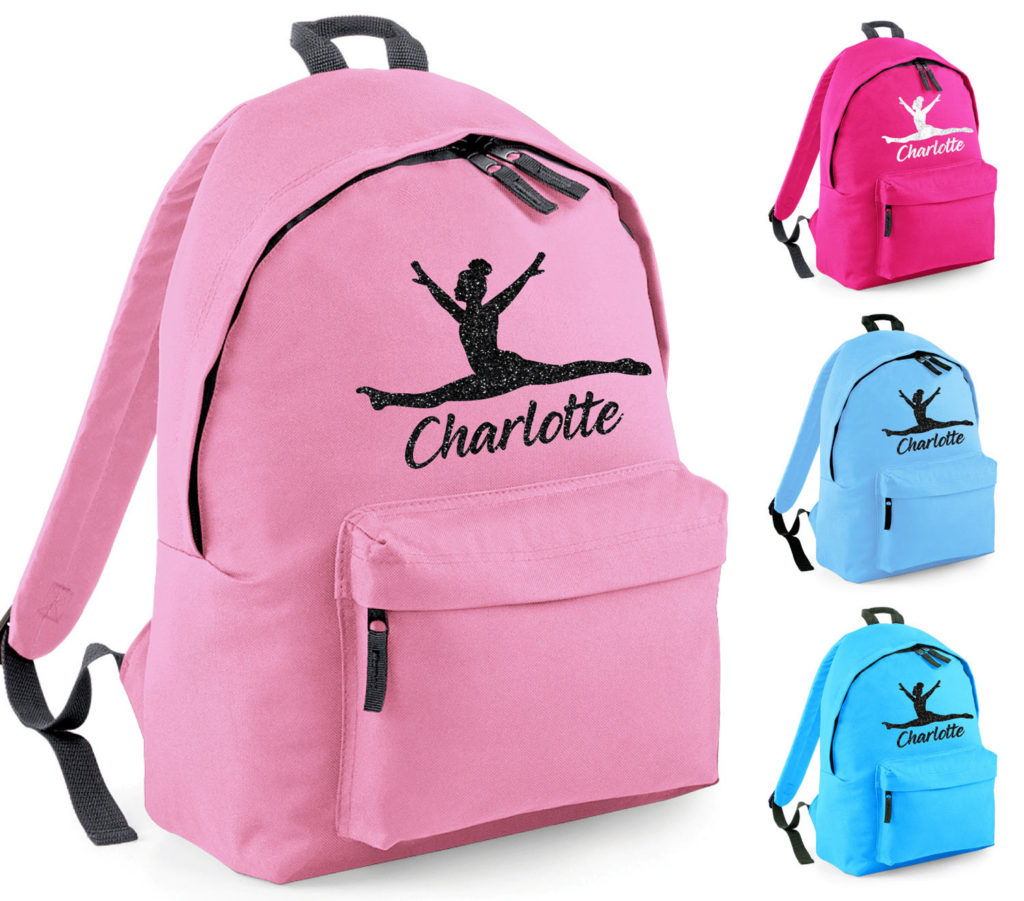 Personalised Gymnastics Splits Backpack Gymnast Dance Girls Childrens