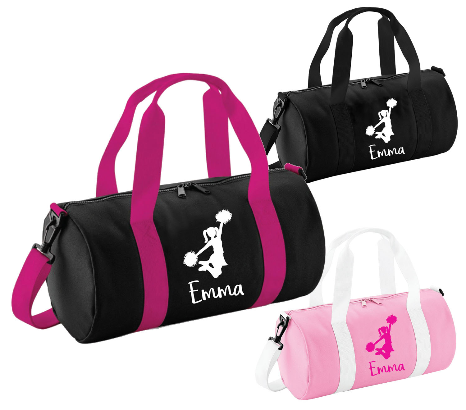 beyondsome Personalised Dance Barrel Bag Gymnastics Girls Glitter Childrens School PE Kit