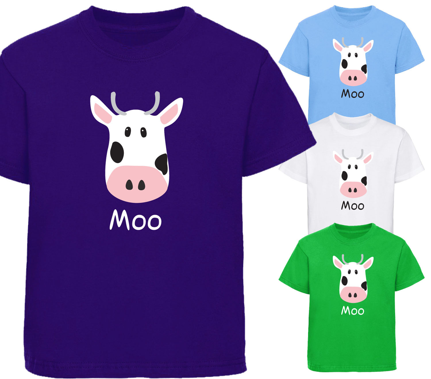 Childrens Cow Moo Animal T-Shirt Farm Boys Girls Tshirt Kids Top Gift –  Beyondsome