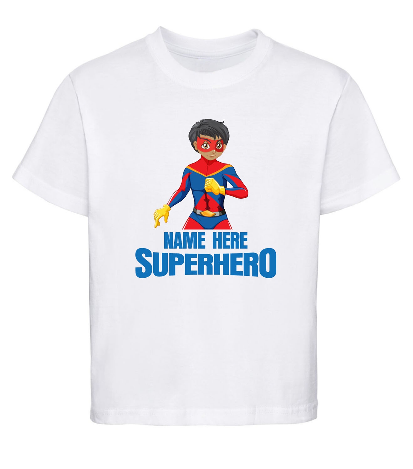 Personalised Superhero T Shirt Face Mask Childrens Tshirt Boys Top