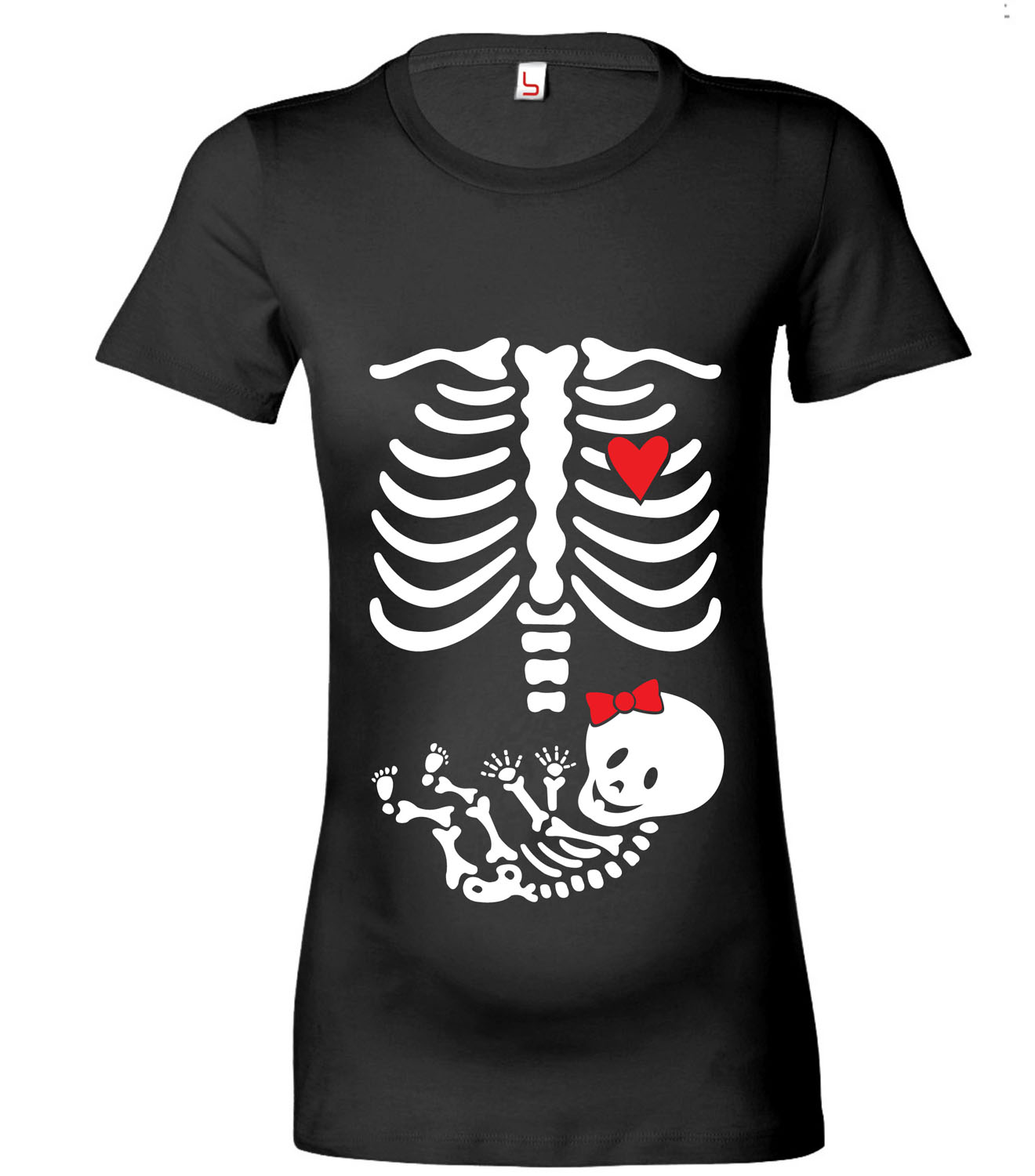 Skeleton Baby Girl Maternity T-Shirt Womens Halloween Tshirt Top Shower ...