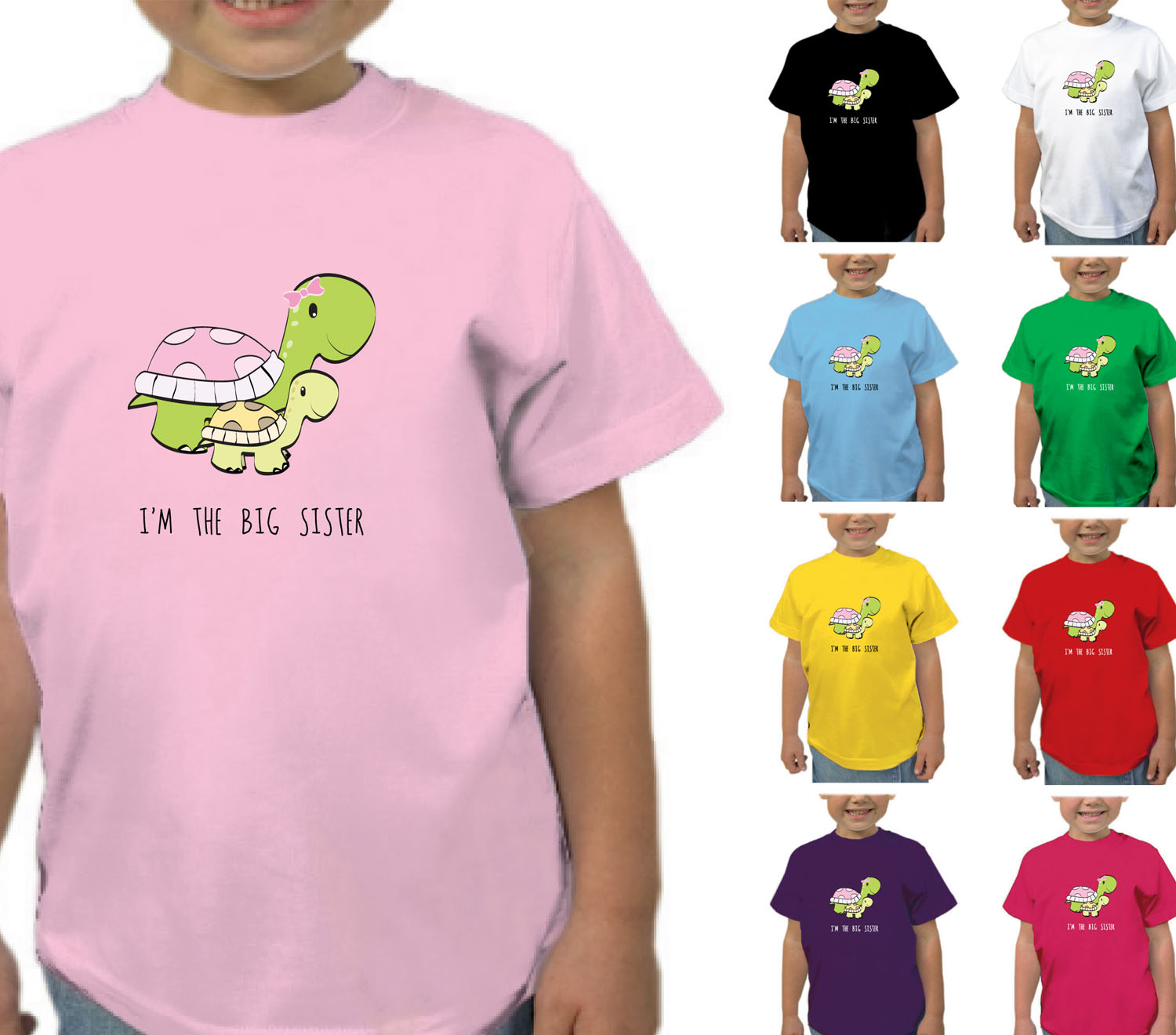 Girls I M The Big Sister Turtles T Shirt Designer Childrens Kids Tshirt Beyondsome