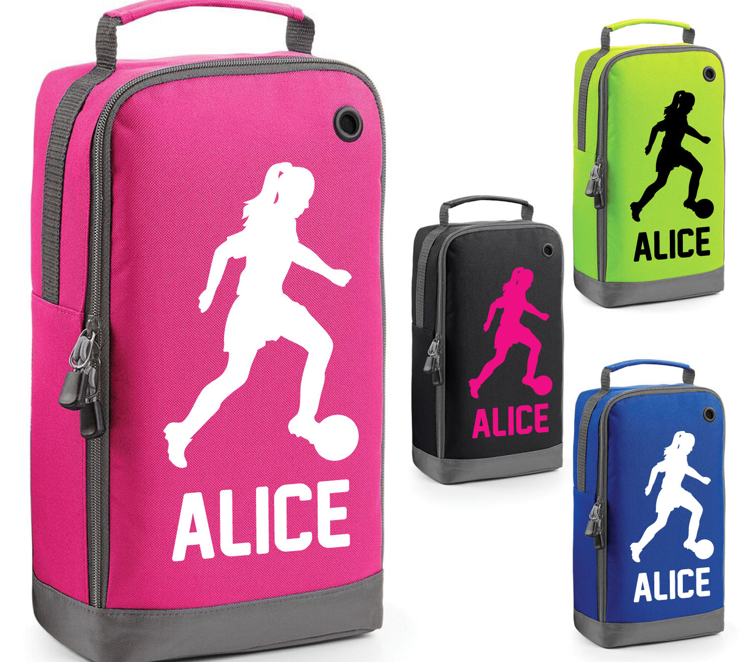 beyondsome Personalised Girls Football Boot Bag Kids Sports Footy Rugby PE Kit Gift 