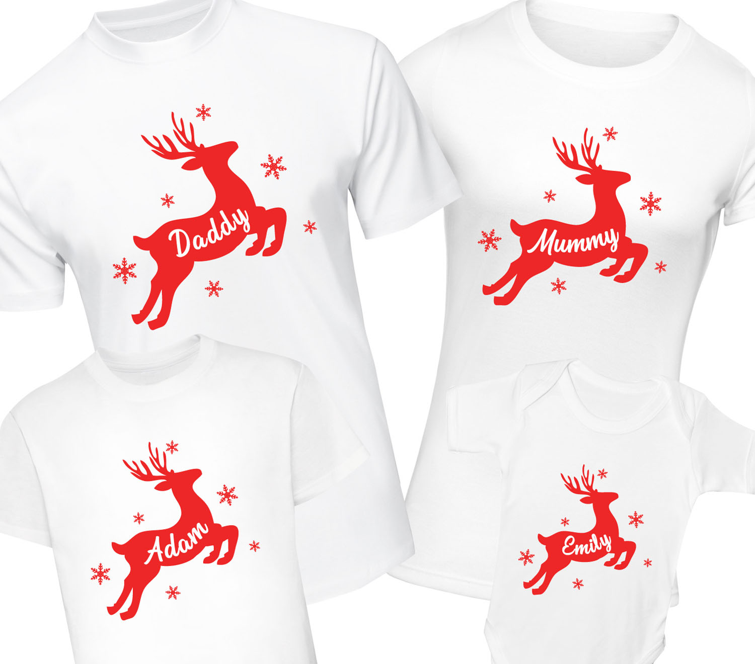 flygtninge Sump reservation Personalised Family Christmas T-shirt Matching Xmas Reindeer Adults Kids  Name – Beyondsome