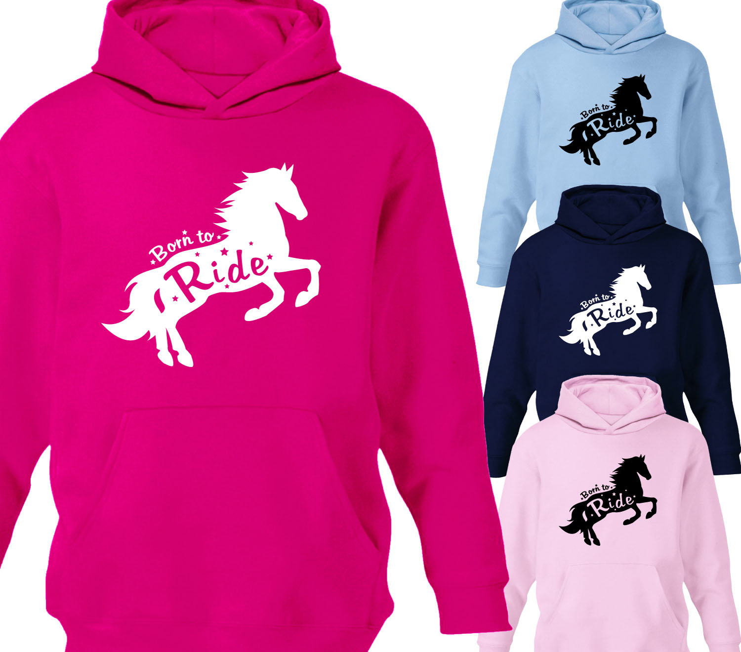 Hoody Gift Idea Personalised Embroidered Child/Kids/Girls Riding/ Equestrian 